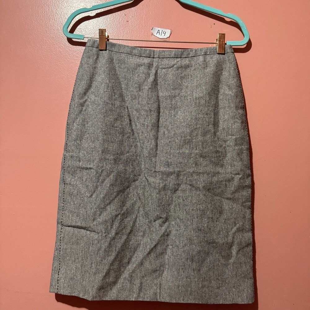 Banana Republic Womens Pencil Skirt 4 Gray Silk Linen Formal Work Wear